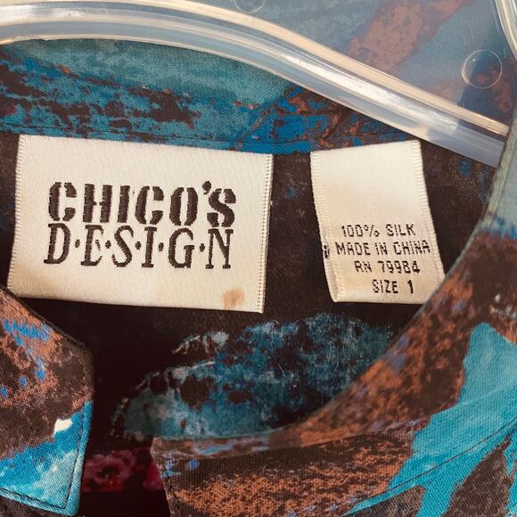 Chico’s SILK Size XS kimono blouse - Picture 2 of 11